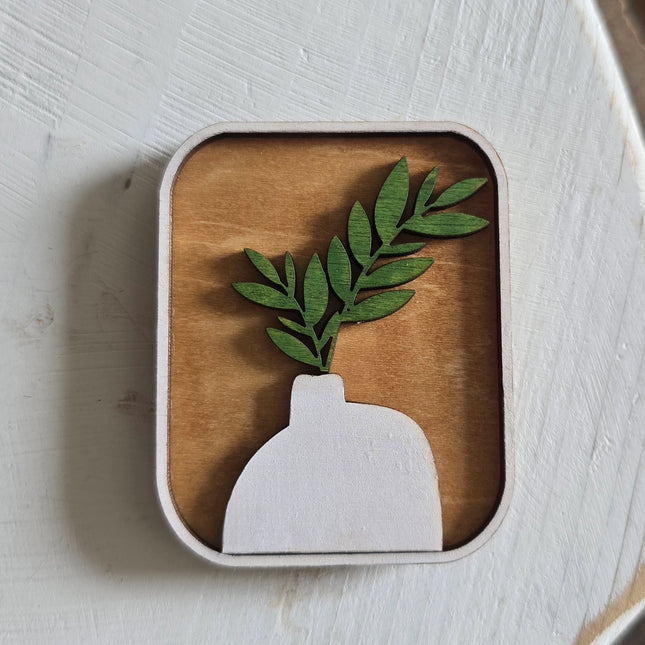 Botanical Wood Magnets | Hand-Painted Floral Collection
