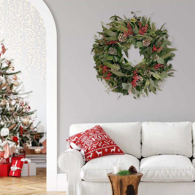 Snow Pinecone Holiday Wreath | Dried & Gathered™