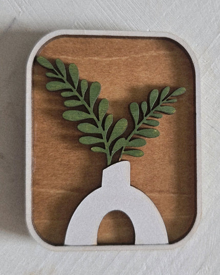Botanical Wood Magnets | Hand-Painted Floral Collection