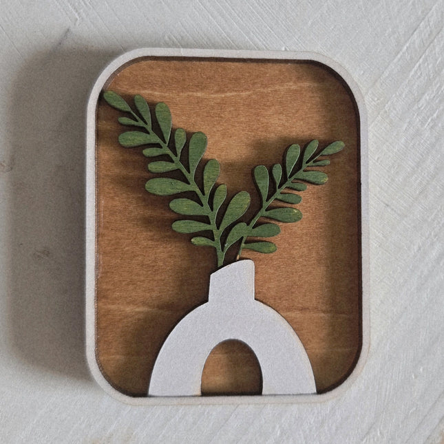 Botanical Wood Magnets | Hand-Painted Floral Collection
