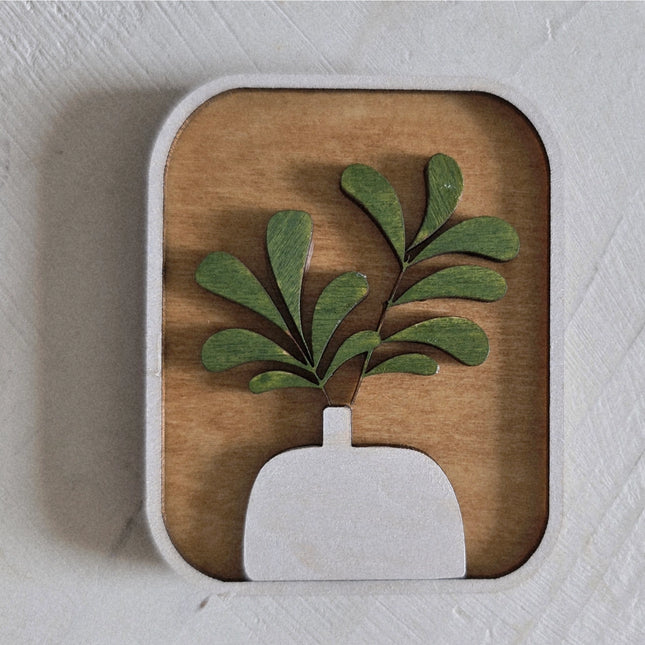 Botanical Wood Magnets | Hand-Painted Floral Collection
