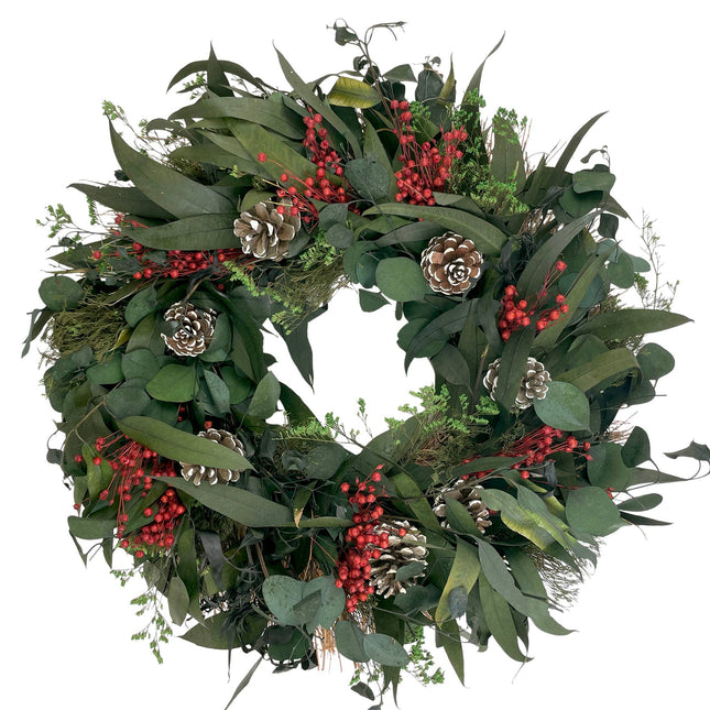 Snow Pinecone Holiday Wreath | Dried & Gathered™