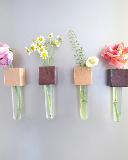 Mini Vase Magnets | Light & Dark Wood