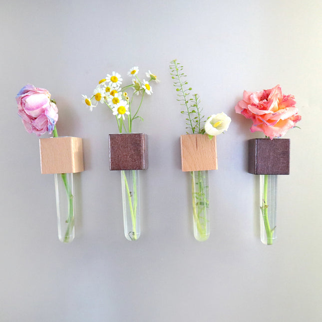 Mini Vase Magnets | Light & Dark Wood