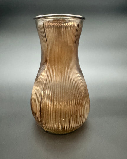 Golden Hush Vase™ - Ribbed Glass