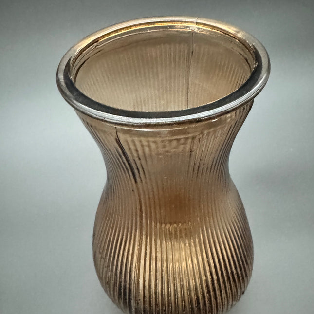 Golden Hush Vase™ - Ribbed Glass