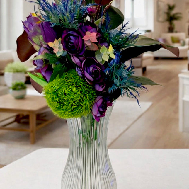 Amethyst Groove™ Faux Floral Bouquet w/Vase