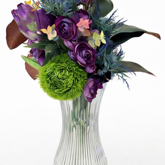 Amethyst Groove™ Faux Floral Bouquet w/Vase