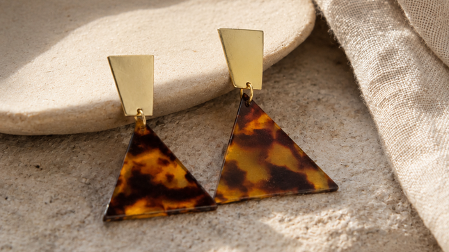 THE ADORNED EDIT™ | Gold Plated Tortoise Stud