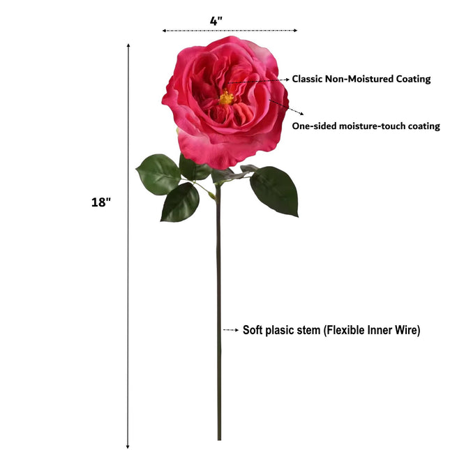 18" Red Juliet Rose Stem (Real-Touch)