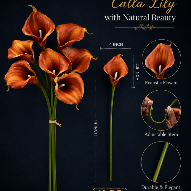 Sunset Calla Lily Stem (Real-Touch)