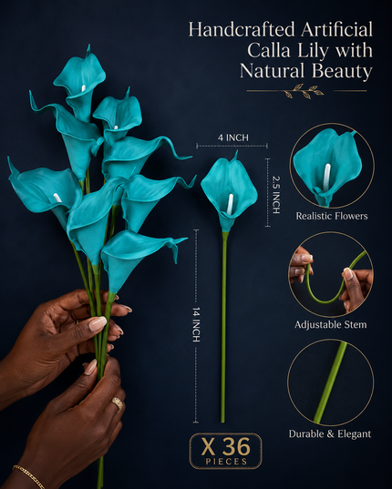 Tidewater | Teal Calla Lily Stem