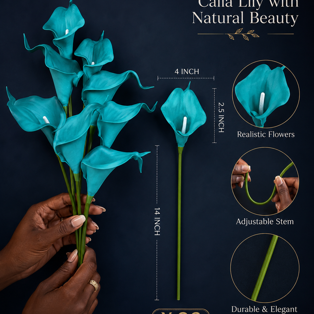 Tidewater | Teal Calla Lily Stem