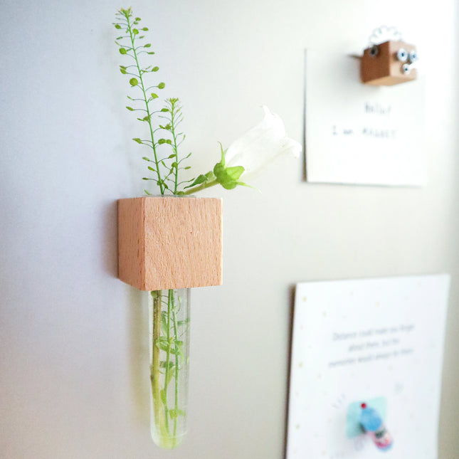 Mini Vase Magnets | Light & Dark Wood
