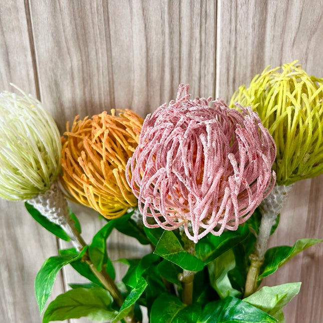 29"Large Artificial Saffron Pincushion Needle Protea