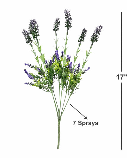 17" Lush Green Shades of Purple Lavender Spray