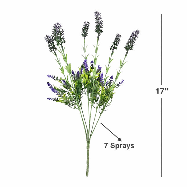 17" Lush Green Shades of Purple Lavender Spray