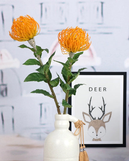 29"Large Artificial Saffron Pincushion Needle Protea