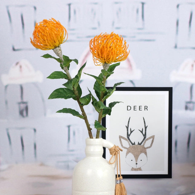 29"Large Artificial Saffron Pincushion Needle Protea