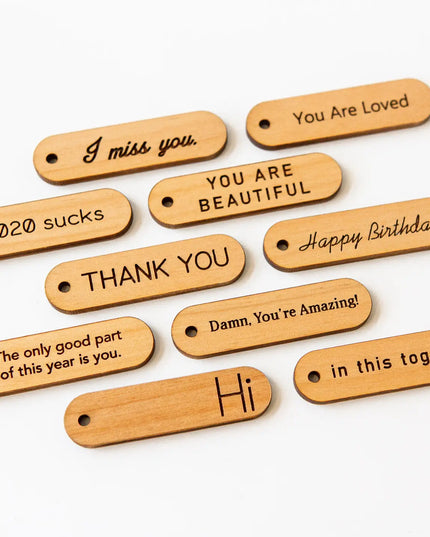 Mini Dried Floral Vases & Wood Gift Tag